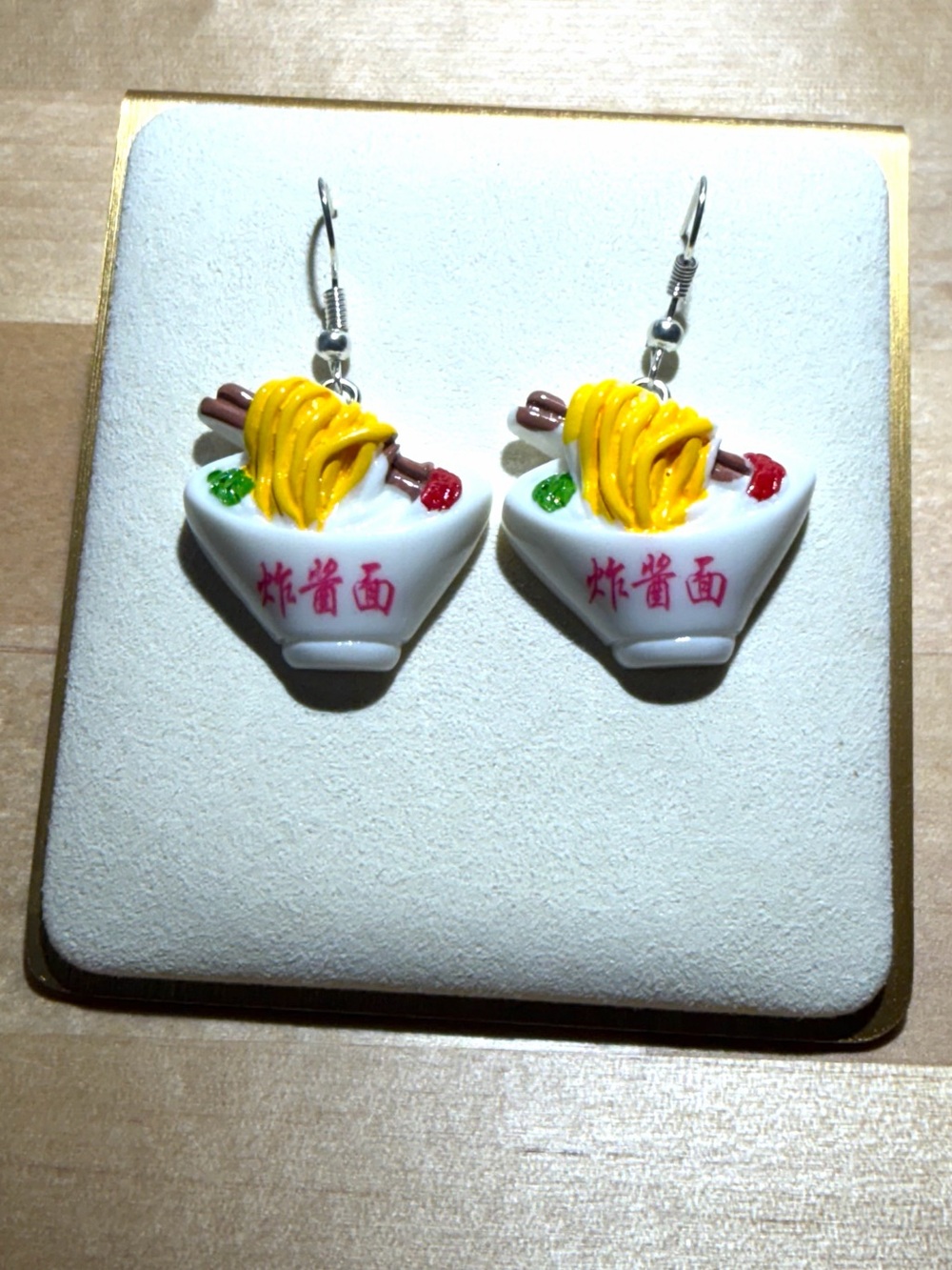 Novelty Ramen Bowl Dangle Earrings – Yellow Noodles